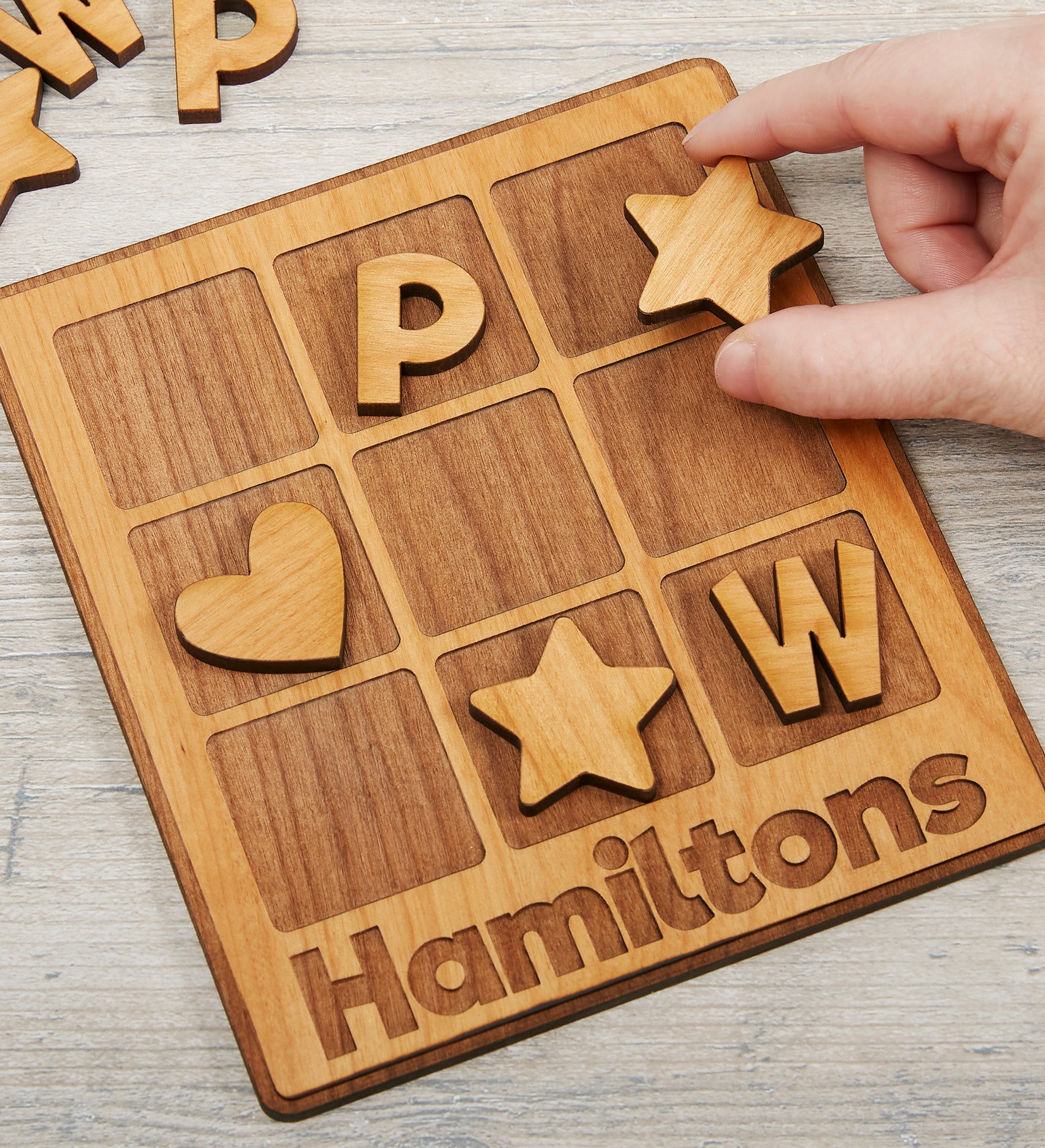 Personalized Family Wooden Tic Tac Toe Game